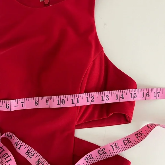 Faviana Red Waist Cut Out Prom Dress Size 6 - Picture 9 of 9